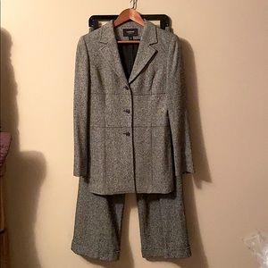 Express Stretch Twill Pants Suit Wide Leg